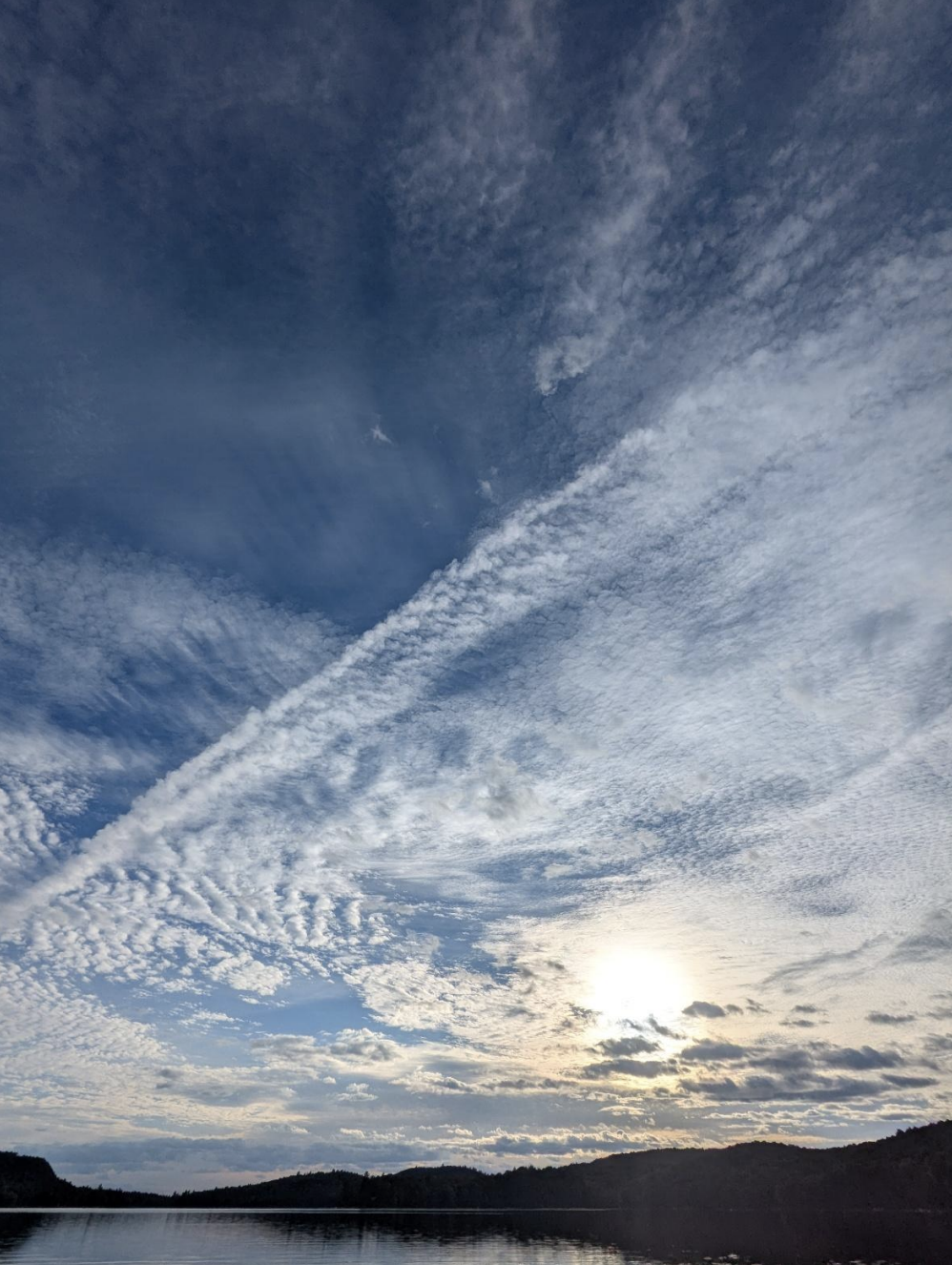 Sunset sky above Percy Lake